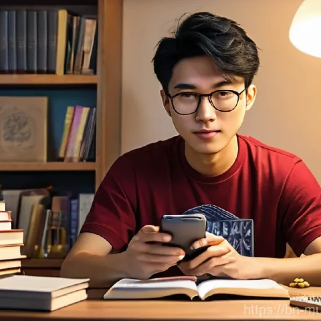 뮤 모나크 오프라인 보상 시스템 - **Prompt:** "A young East Asian man, appearing to be in his early twenties, sits comfortably at a mo...